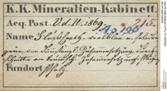 Etiketten zu Fluorit (NHMW-MIN-As196)